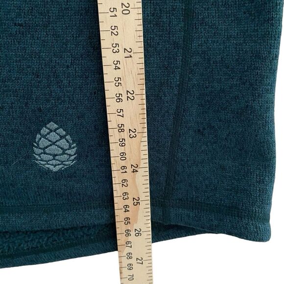 Stio Fleece Sweater Heather Green Thermal Lined V Neck Men's Size Medium RARE! - Picture 6 of 8